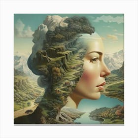 Woman'S Head Canvas Print