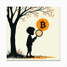 Bitcoin In The Fall Canvas Print