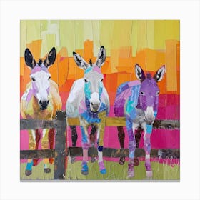Kitsch Collage Of Donkeys 1 Canvas Print