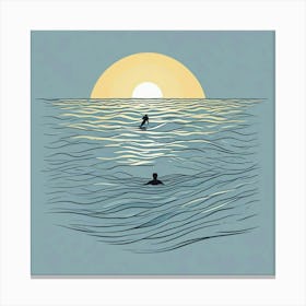 Swimming Art Print (21) Canvas Print