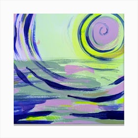 'Swirl' Neon Sunset Painting Canvas Print