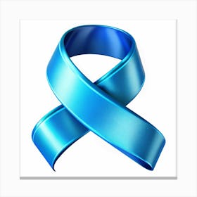 Blue Awareness Ribbon Canvas Print