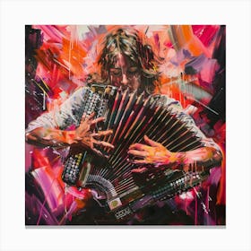 Accordion Player Canvas Print