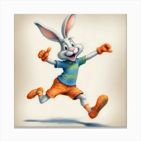 Bunny Jumping Canvas Print