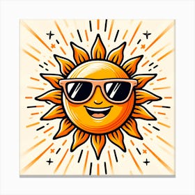 Sun With Sunglasses 4 Canvas Print