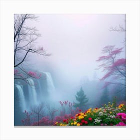 Waterfall In The Mist 2 Canvas Print