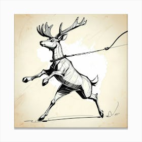 Deer With A Rope 1 Canvas Print