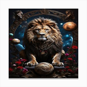 Lion Of The Zodiac Canvas Print