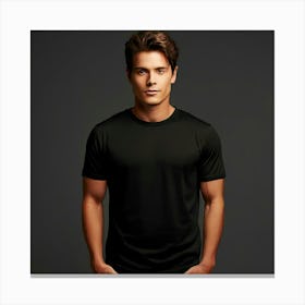 Mock Up Cotton Casual Wearable Printed Graphic Plain Fitted Loose Crewneck V Neck Sleeve (8) Canvas Print