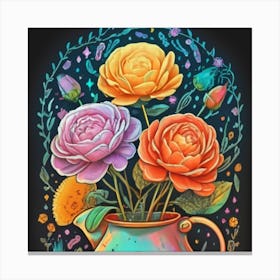 Luminous pastel flowers 10 Canvas Print