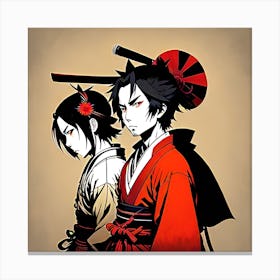 Samurai Couple Canvas Print