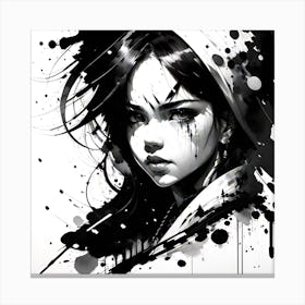 Black And White Painting 1 Canvas Print