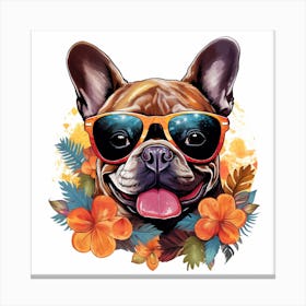 French Bulldog In Sunglasses 1 Canvas Print