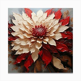 Large red dahlia flower Canvas Print