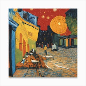 Cafe Terrace At Night, Van Gogh Art Print (1) Canvas Print