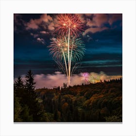 Fireworks In The Sky Canvas Print