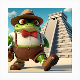 Frog In Hat Canvas Print