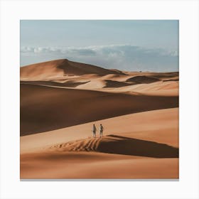 Two People Walking In The Desert 2 Canvas Print