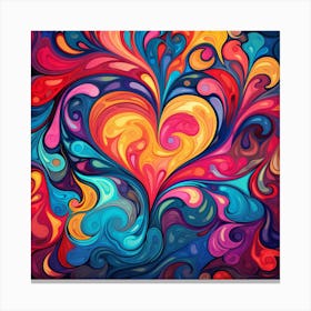 Abstract Colorful Heart 1 Canvas Print