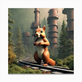 Squirrel In The Forest 64 Canvas Print