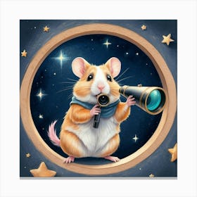 Stargazing Hamster Canvas Print