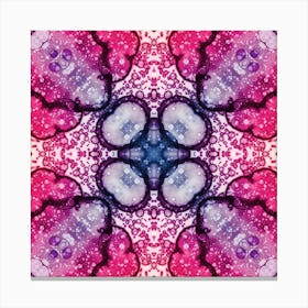 Pink Watercolor Flower Pattern From Bubbles 4 Canvas Print