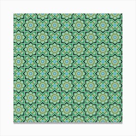 Green Abstract Geometry Pattern 1 Canvas Print