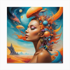 'Alien Woman' paintings art print Canvas Print