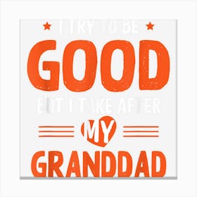 I Take After My Granddad Funny Grandpa Humor Grandfather Canvas Print