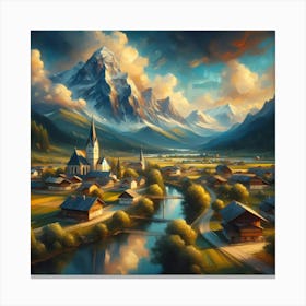 Village In The Mountains 8 Canvas Print