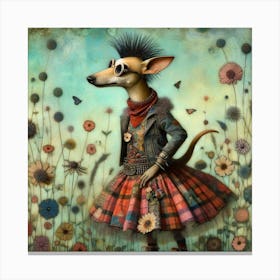 Cute punk dog 1 Canvas Print