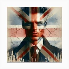 A british flag, a man 1 Canvas Print