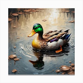 Duck In Water 1 Canvas Print