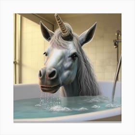 Unicorn Bath Canvas Print