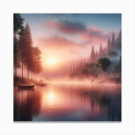 Sunrise In The Forest Canvas Print