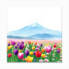 Tulips In The Field 2 Canvas Print