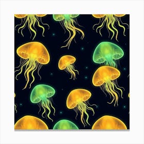 Jellyfish Seamless Pattern Canvas Print