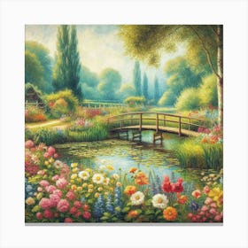 Garden Bridge 1 Canvas Print