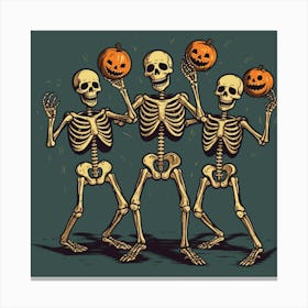 Three Skeletons Canvas Print