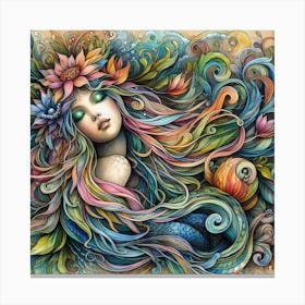 Colorful Mermaid 1 Canvas Print