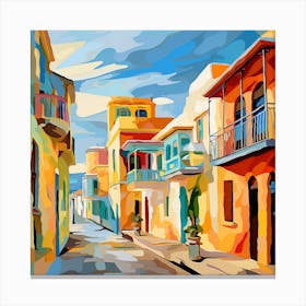 Street Scene Painting Canvas Print