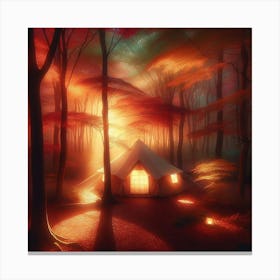 Tent In The Forest Canvas Print