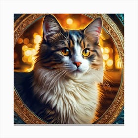 Cat In A Frame Canvas Print