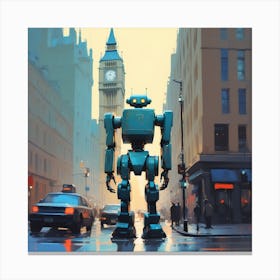 Robot In London 28 Canvas Print