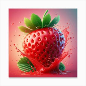 Strawberry Fruit Food Dessert Berry Milk Healthy Fresh Sweet Canvas Print