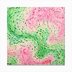 Pink And Green Swirls 1 Canvas Print