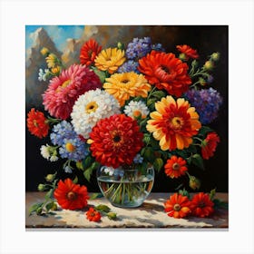 Flowers In A Vase Canvas Print