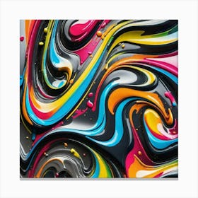 Graffiti color swirls  Canvas Print