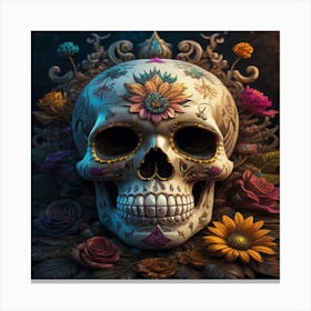 Day of the Dead Skull 3 Canvas Print