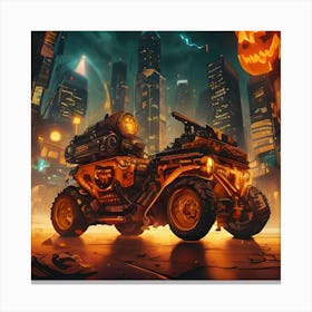 Pumpkin Car (Cyberpunk5) Canvas Print